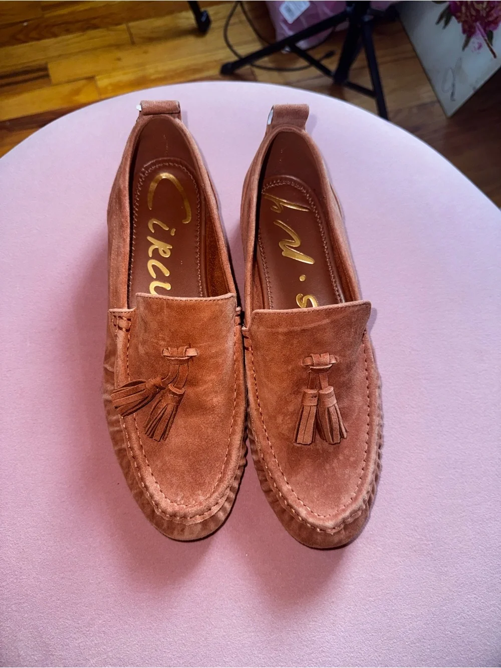 Circus by Sam Edelman Women Suede Tassel Loafers - Rust Brown
